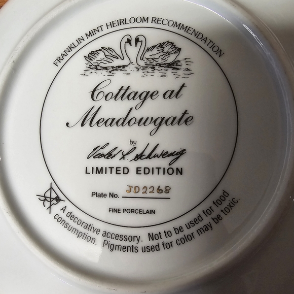Franklin Mint- Cottage at Meadowgate, Ltd Edt Plate - Picture 2 of 2